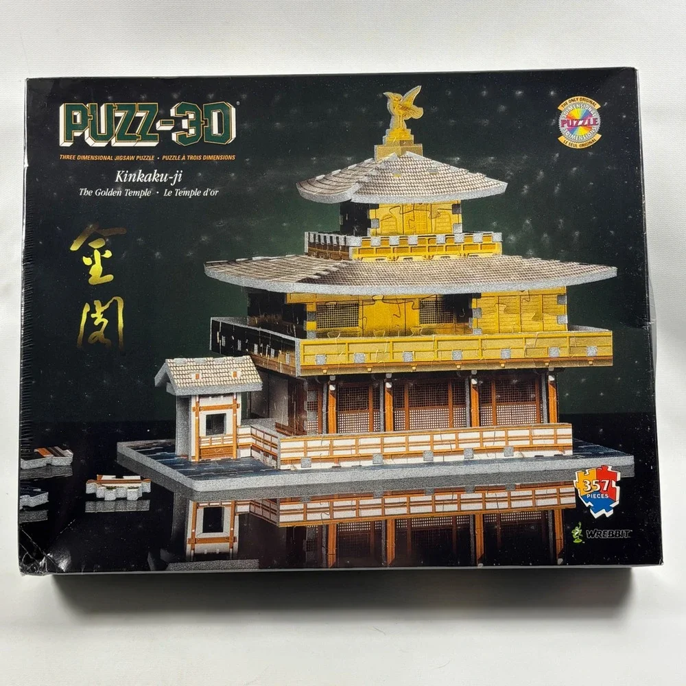 Puzz-3D Kinkaku-ji The Golden Temple 357 Piece 3D Jigsaw Puzzle 1995 Wrebbit